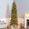 9 ft. Pre-Lit Carolina Pine Slim Artificial Christmas Tree with Flocked Pine Cones, Clear Lights